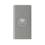 Powerbank de carga inalámbrica con acabado caucho de 8.000 mAh Wireless color gris tercera vista