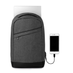 Mochila de poliéster para portátil con puerto USB 13'' Energize color negro tercera vista