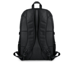 Mochila promocional para portátil de 15'' con detalles ripstop City color negro tercera vista