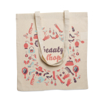 Bolsas baratas personalizadas de algodón de 140 g/m2 Eco Plus color beige vista principal tercera vista