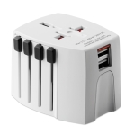 Adaptador de viaje multifuncional para regalar a clientes Skross MUV USB color blanco