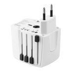 Adaptador de viaje multifuncional para regalar a clientes Skross MUV USB color blanco cuarta vista