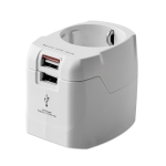 Adaptador de viaje universal con puertos USB Skross Pro Light USB color blanco sexta vista