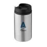 Taza térmica promocional de acero pequeña barata 250ml Signa color plateado mate vista principal