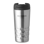 Taza termo personalizada geométrica acero inoxidable 280ml Trilliant color plateado mate vista principal segunda vista