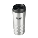 Taza termo personalizada geométrica acero inoxidable 280ml Trilliant color plateado mate vista principal cuarta vista