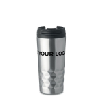 Taza termo personalizada geométrica acero inoxidable 280ml Trilliant color plateado mate vista de impresión