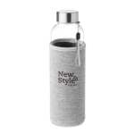Botellas de agua personalizadas de cristal con funda 500ml Downtown color gris vista principal