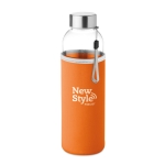 Botellas de agua personalizadas de cristal con funda 500ml Downtown color naranja vista principal