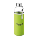 Botellas de agua personalizadas de cristal con funda 500ml Downtown color verde lima vista principal