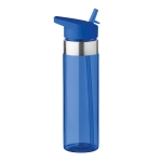 Bidones personalizados de tritán con boquilla plegable 650ml MetalRing color azul transparente