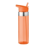 Bidones personalizados de tritán con boquilla plegable 650ml MetalRing color naranja transparente