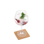 Posavasos personalizado cuadrado de corcho con logo Squarture color madera tercera vista