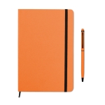 Set de libreta y bolígrafo a color A5 hojas a rayas ColourTouch color naranja