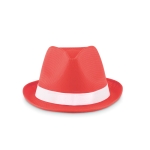 Sombrero promocional de poliéster con cinta blanca con logotipo Colors color rojo segunda vista
