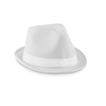 Sombrero promocional de poliéster con cinta blanca con logotipo Colors color blanco