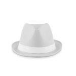 Sombrero promocional de poliéster con cinta blanca con logotipo Colors color blanco segunda vista