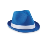 Sombrero promocional de poliéster con cinta blanca con logotipo Colors color azul real