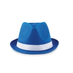 Sombrero promocional de poliéster con cinta blanca con logotipo Colors color azul real segunda vista