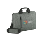 Maletín para PC con bolsillo, asa, bandolera y acolchado 14 GreyStone color gris imagen con logo