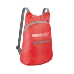 Mochilas plegable con ripstop y bolsillo frontal Basic Fold color rojo imagen con logo