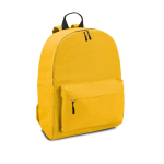 Mochila de diseño para empresas con bolsillo frontal y asas acolchadas color amarillo