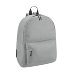 Mochila de diseño para empresas con bolsillo frontal y asas acolchadas color gris claro