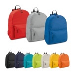 Mochila de diseño para empresas con bolsillo frontal y asas acolchadas varios colores