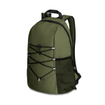 Mochila de viaje con bolsillos de red y asas acolchadas color verde oscuro