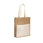Bolsa personalizada de yute con bolsillo 240 g/m2 Yute Pocket color natural