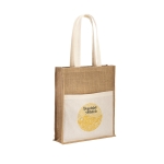 Bolsa personalizada de yute con bolsillo 240 g/m2 Yute Pocket color natural imagen con logo