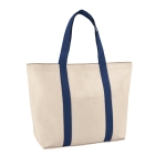 Bolsa de algodón con bolsillo y cierre magnético 280 g/m2 Eco Beach color azul