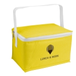 Bolsa nevera para publicidad para llevar 6 latas Polar color amarillo imagen con logo