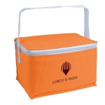 Bolsa nevera para publicidad para llevar 6 latas Polar color naranja imagen con logo