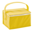 Nevera publicitaria barata non-woven con capacidad para 6 latas Frigid color amarillo