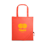 Bolsa de la compra personalizada plegable de poliéster 190T Raspberry color rojo imagen con logo