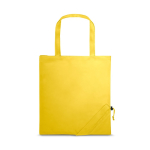 Bolsa de la compra personalizada plegable de poliéster 190T Raspberry color amarillo primera vista