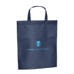 Bolsa barata personalizada non woven de asas cortas 80 g/m2 Basis color azul imagen con logo