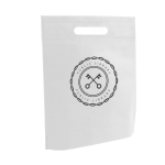 Bolsa económica non-woven con asa troquelada 80 g/m2 Minimart color blanco imagen con logo
