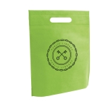 Bolsa económica non-woven con asa troquelada 80 g/m2 Minimart color verde claro imagen con logo