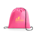 Mochilas personalizadas baratas non-woven 80 g/m2 con cuerdas Downtown color rosa imagen con logo