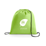 Mochilas personalizadas baratas non-woven 80 g/m2 con cuerdas Downtown color verde claro imagen con logo