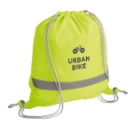Mochilas de cuerdas con elementos reflectantes NightShift color amarillo imagen con logo
