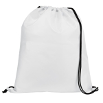 Mochila saco de poliéster 210D con esquinas reforzadas Midtown color blanco primera vista