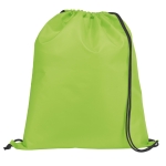 Mochila saco de poliéster 210D con esquinas reforzadas Midtown color verde claro primera vista