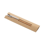 Bolígrafo publicitario corcho y aluminio con funda tinta azul Natural color natural en funda