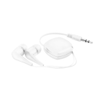 Auriculares retractiles para publicidad con funda non woven Compact color blanco