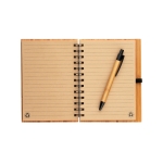 Libreta reciclada con boli y tapas de bambú A5 hojas a rayas Bamboo color natural tercera vista