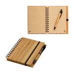 Libreta reciclada con boli y tapas de bambú A5 hojas a rayas Bamboo varios colores
