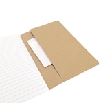 Libretas ecológicas personalizadas con bolsillo A5 hojas a rayas Journal color natural tercera vista